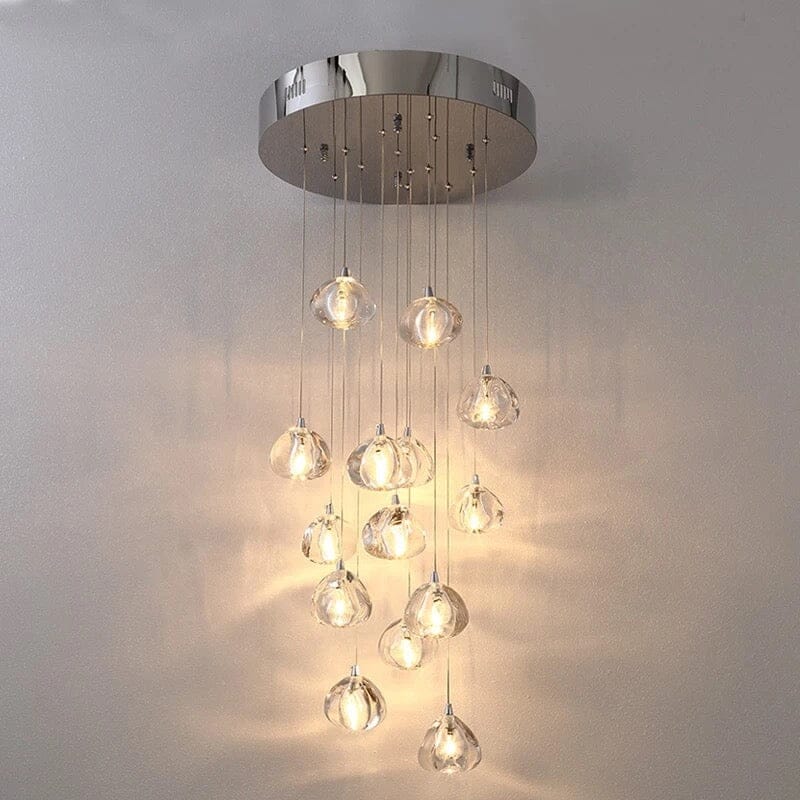 Lumenry Crystal Staircase Chandelier Modern LED Lighting | Deretia