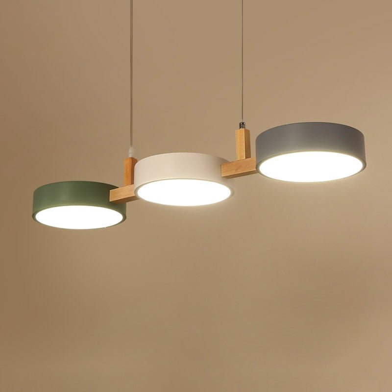 NordicBeam Cylinder Pendant Light with Wood and Metal | Deretia