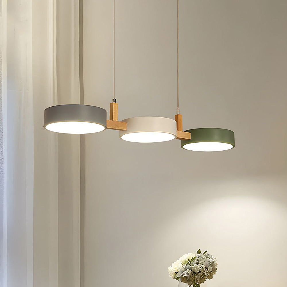 NordicBeam Cylinder Pendant Light with Wood and Metal | Deretia