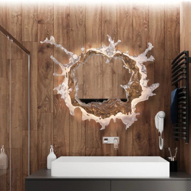Water Splash LED Mirror Wall Lamp With Waterproof Resin Design