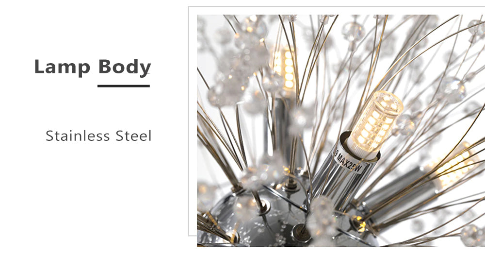 LyraLume Pitypang Medál Lámpa Fordított Virágzó Fénnyel