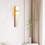 Aurelia Stone Deco Wall Sconce with Frosted Glass Shade | Deretia