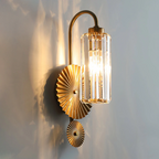 SolaraStone Gold Crystal Wall Lamp With Warm LED For Home Ambience
