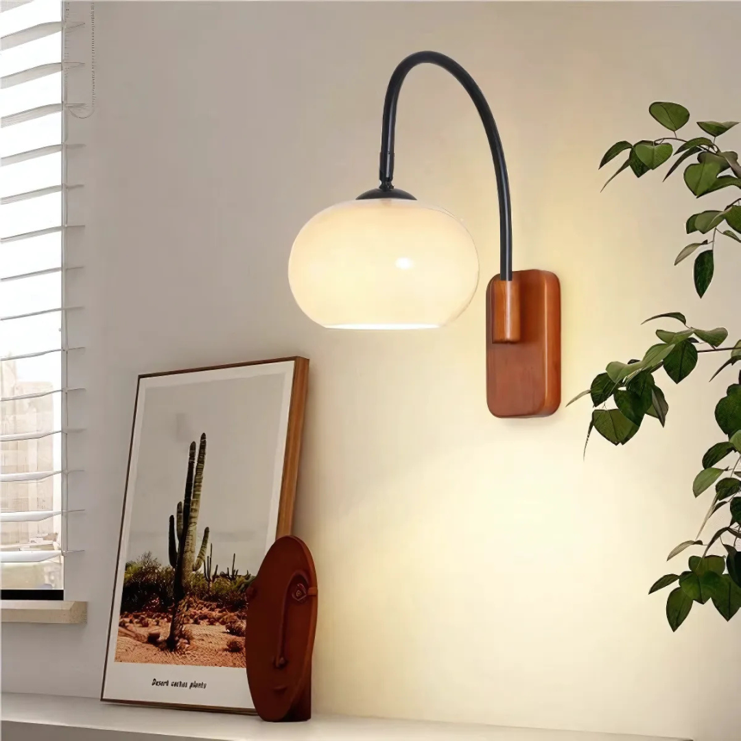 Veyra Bauhaus Swivel Glass Wall Lamp for Interiors