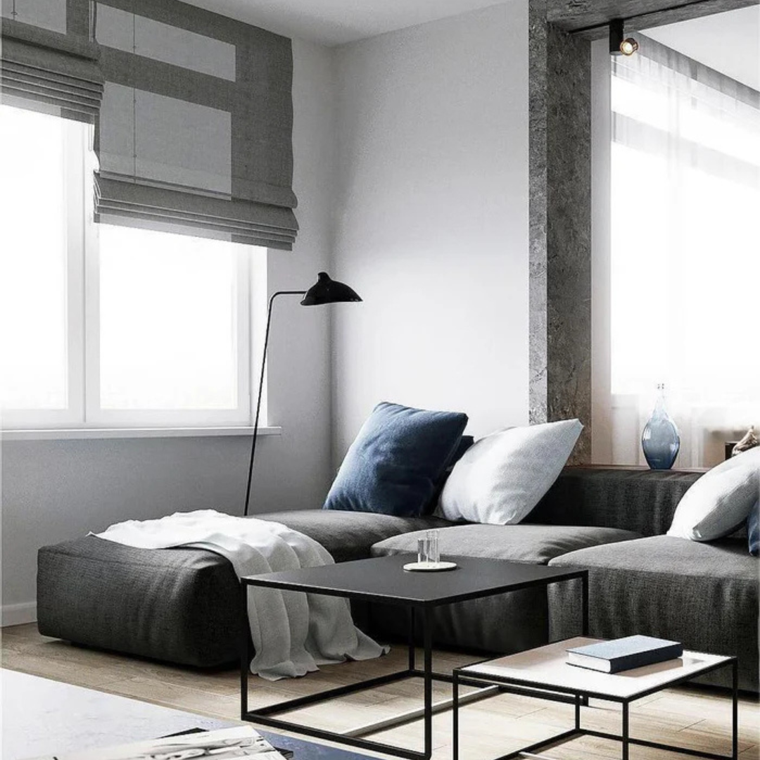 Aerislo minimalistická černá stojací lampa s nastavitelnými rameny