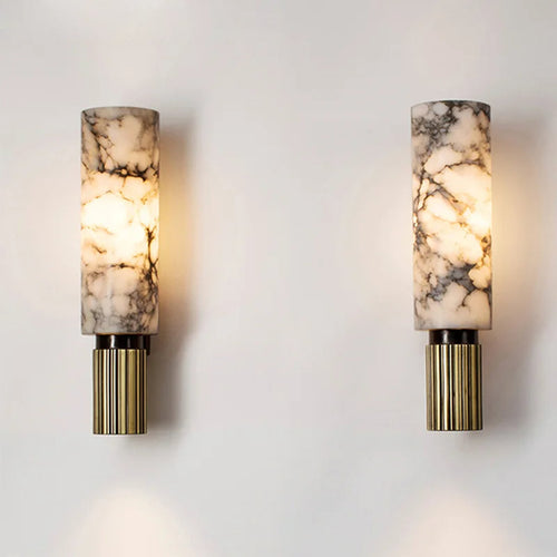 Aurea Marble LED Wall Lamp With Copper Detail For Rooms | Deretia