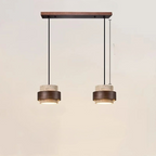 TerraStone Wood and Stone Pendant Lamp with Adjustable Cord | Deretia