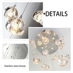 Lumenry Crystal Staircase Chandelier Modern LED Lighting | Deretia