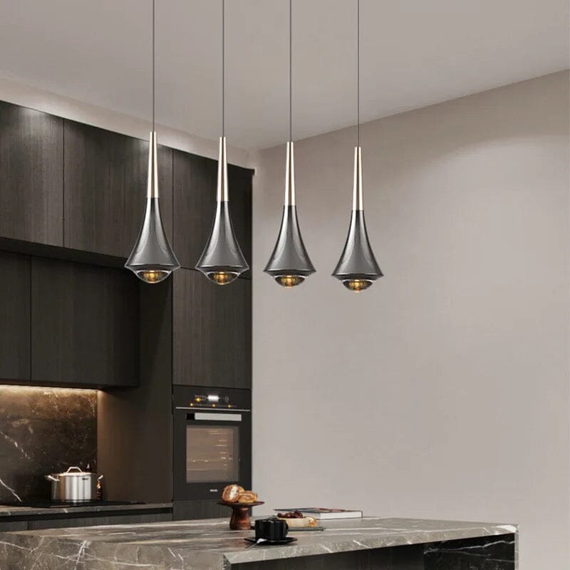 Vesari Water Drop LED Pendant Lights With Clear Glass Shade