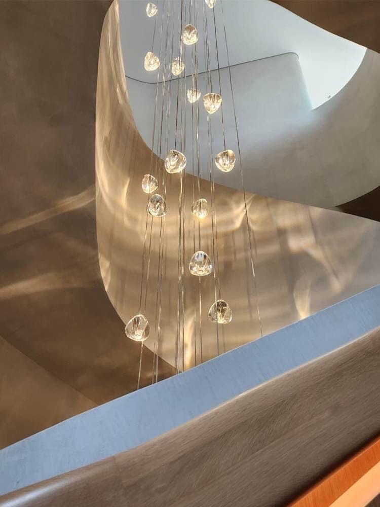 Lumenry Crystal Staircase Chandelier Modern LED Lighting | Deretia