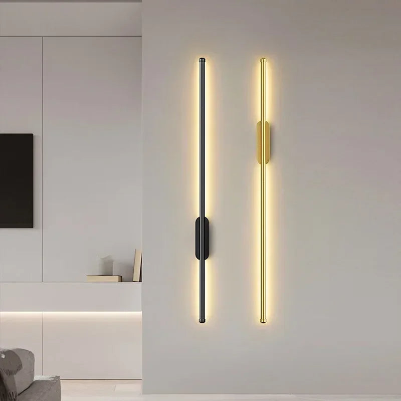 Vellora | Contemporary LED Wall Light in Black or Gold Finish | Deretia
