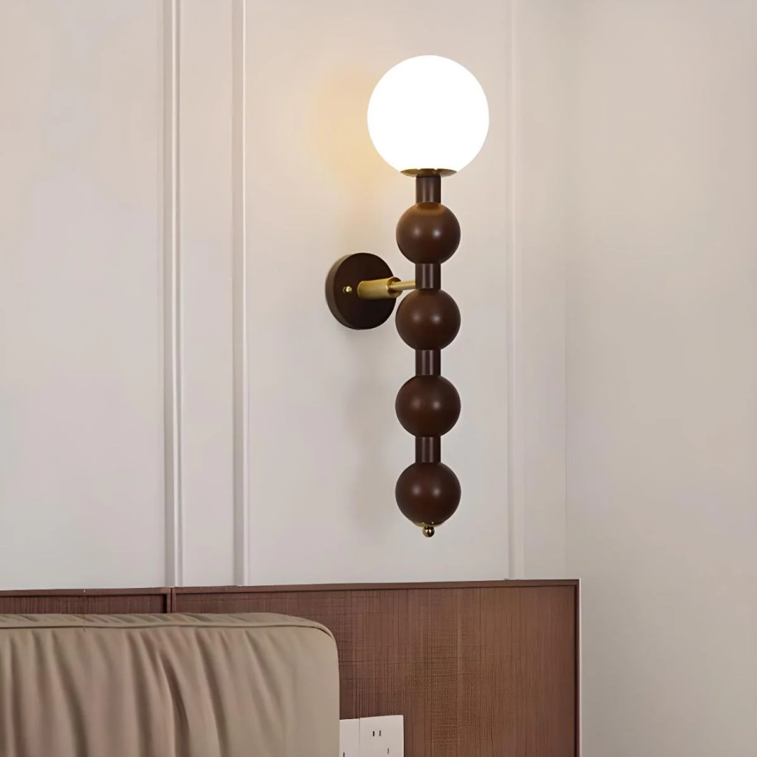 Veridia Vintage Wood and Metal Wall Lamp for Living Spaces