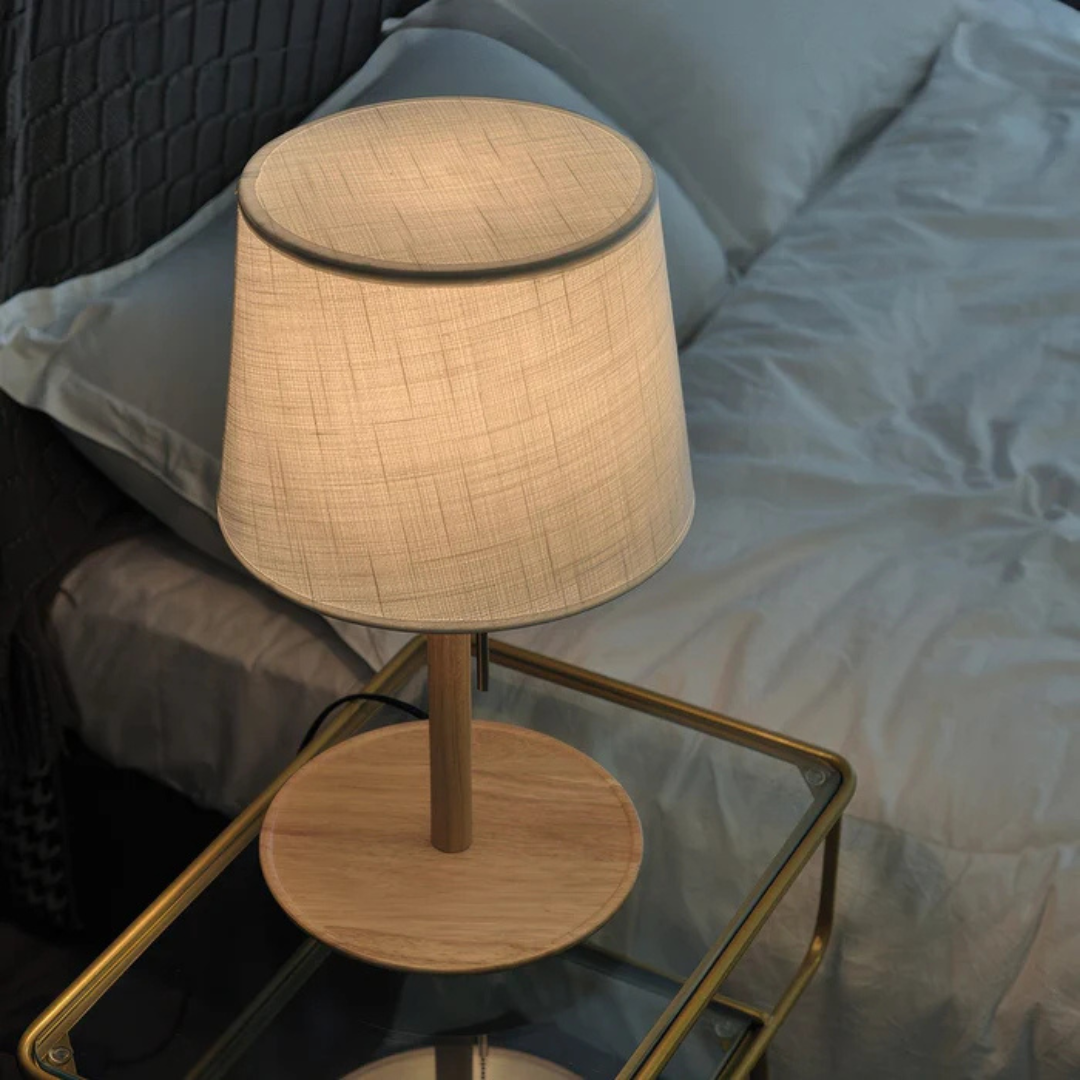 Orionyx Nordic Walnut Wood LED Table Lamp With Warm Glow