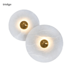 ArctisHalo Északi Kerek Alabástrom LED Fali Lámpa Lágy Fénnyel