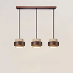 TerraStone Wood and Stone Pendant Lamp with Adjustable Cord | Deretia