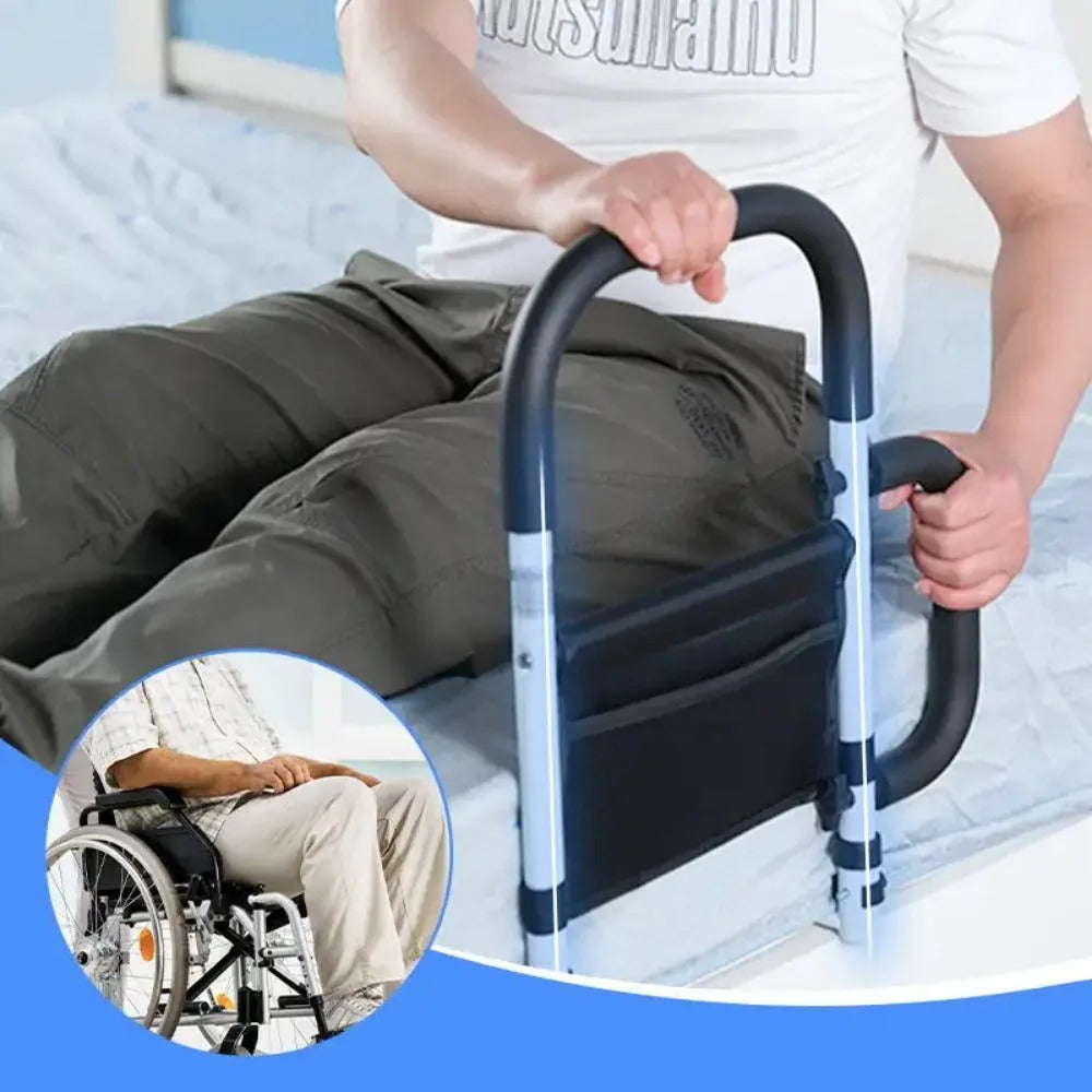 Adjustable Bed Rail With Side Handrail For Safe Elderly Mobility
