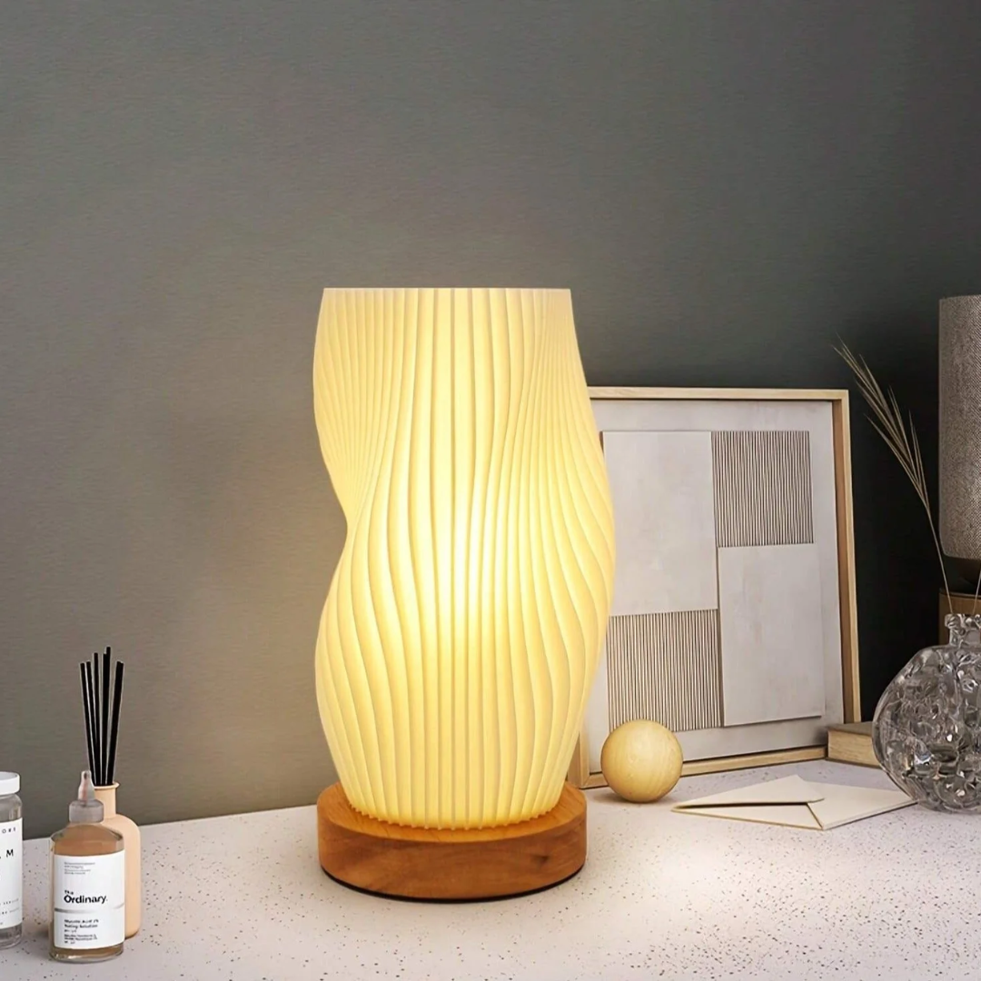 VeloLuma Wavy LED Dimmable Table Lamp For Night Light