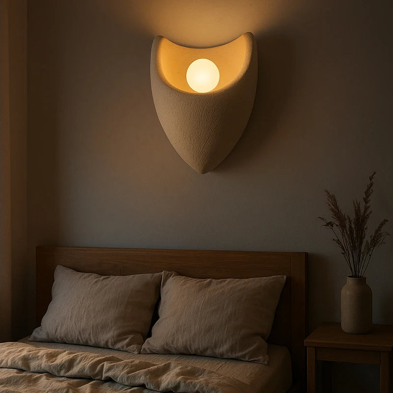 Lumenova | Resin Wall Light in Nordic Style for Bedrooms and Cafes | Deretia