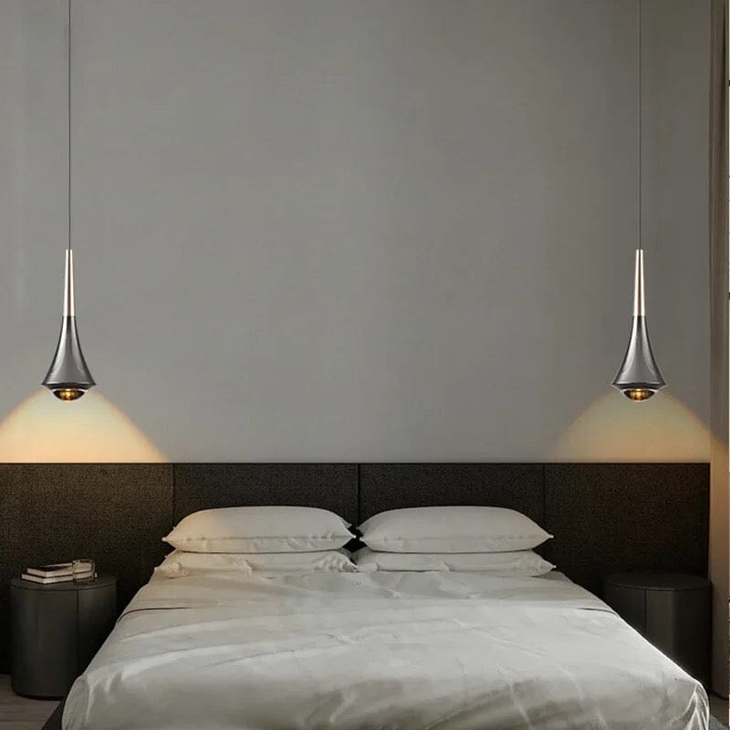 Lămpi suspendate Vesari cu picătură de apă LED și abajur din sticlă limpede