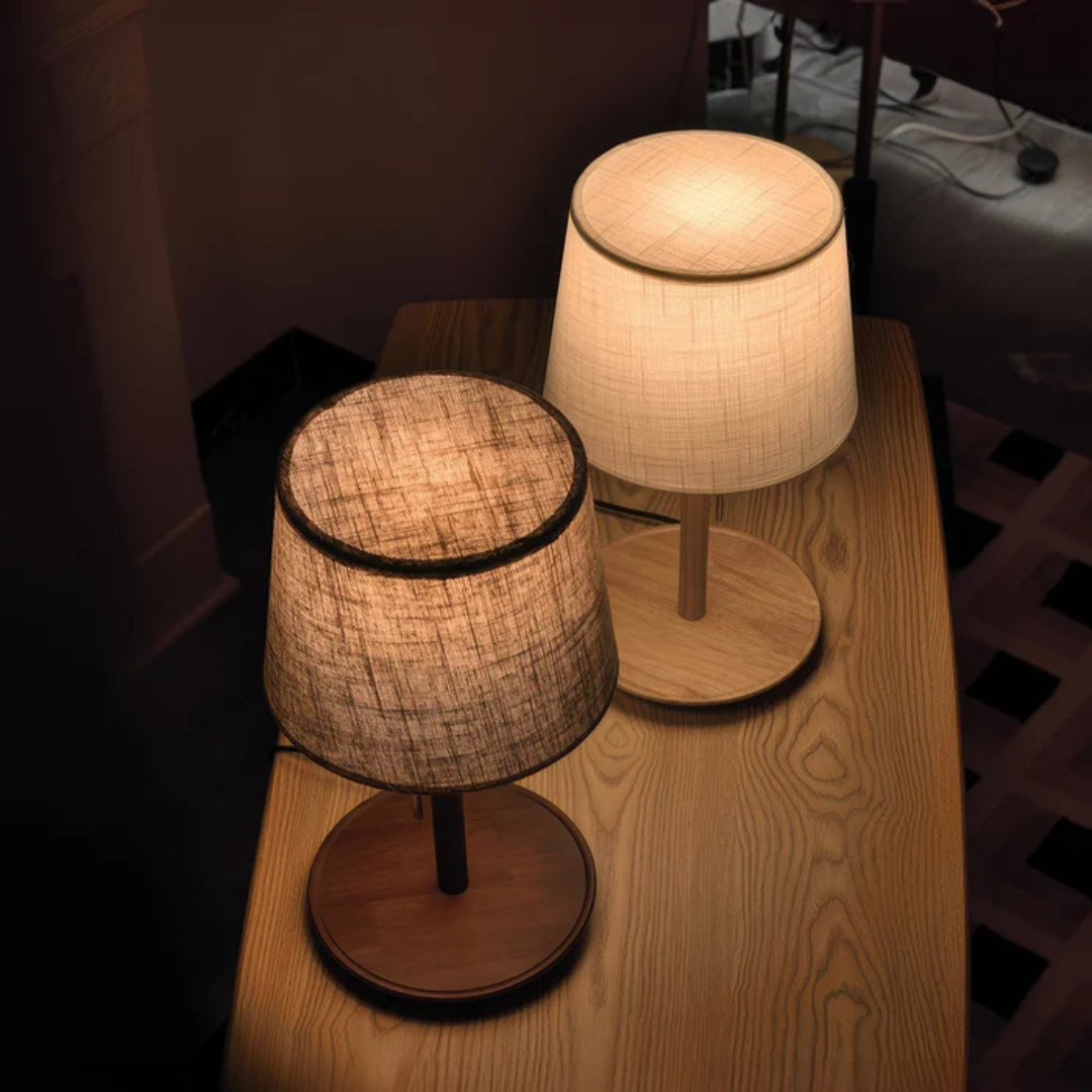 Orionyx Nordic Walnut Wood LED Table Lamp With Warm Glow