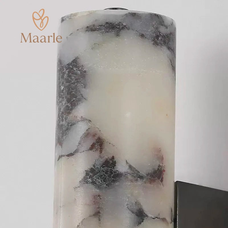 Marvello | Natural Marble Cylindrical Wall Lamp for Bedroom and Stairs | Deretia