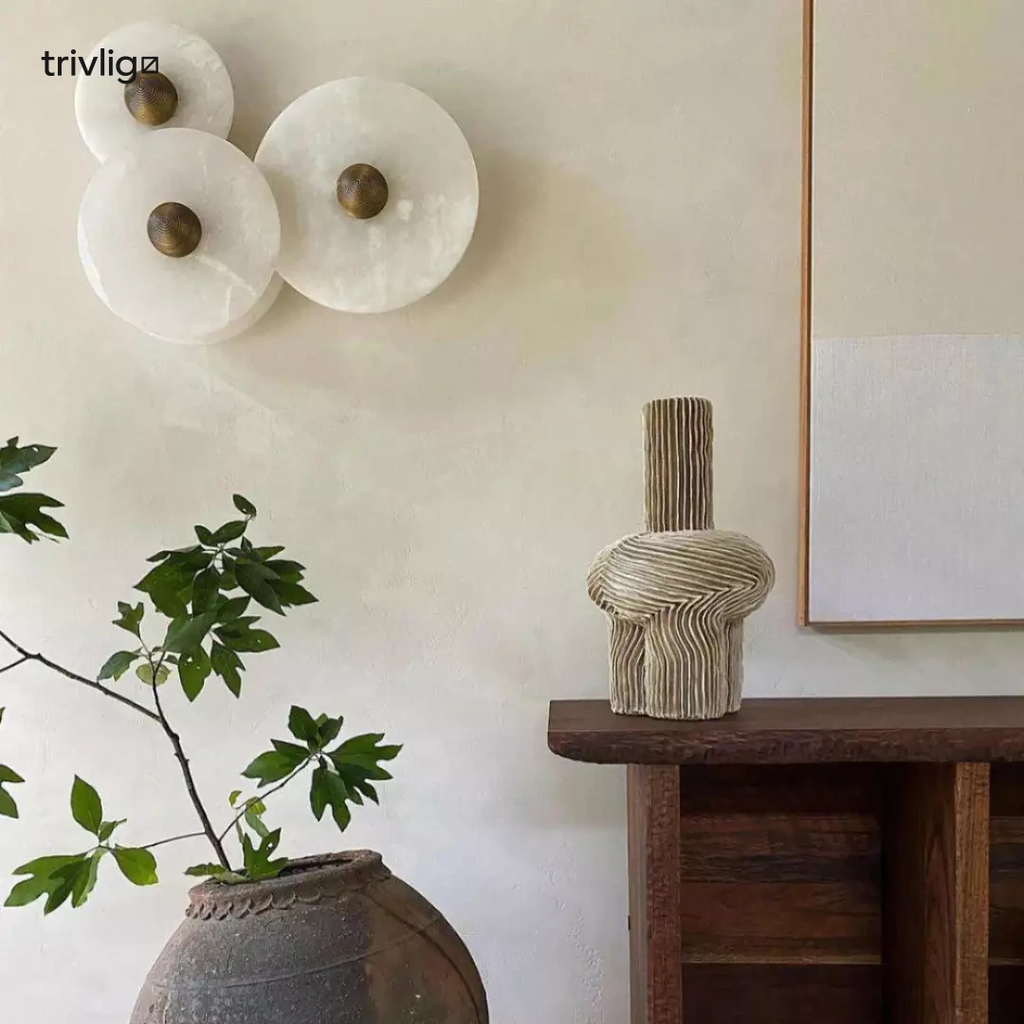 ArctisHalo Északi Kerek Alabástrom LED Fali Lámpa Lágy Fénnyel