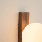 AureliaSphere Walnut Wood and Glass Sphere Wall Lamp | Deretia