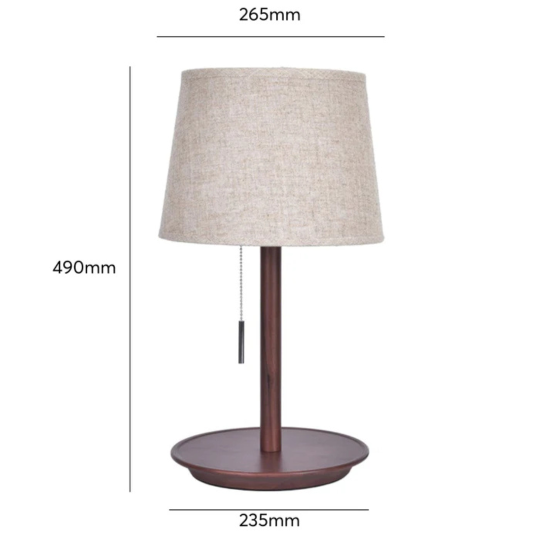 Orionyx Nordic Walnut Wood LED Table Lamp With Warm Glow