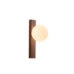 Lunera | Walnut Wood Wall Sconce With Glass Globe | Deretia