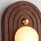 Walnut Glow Arch Wall Light Contemporary Home Fixture | Deretia
