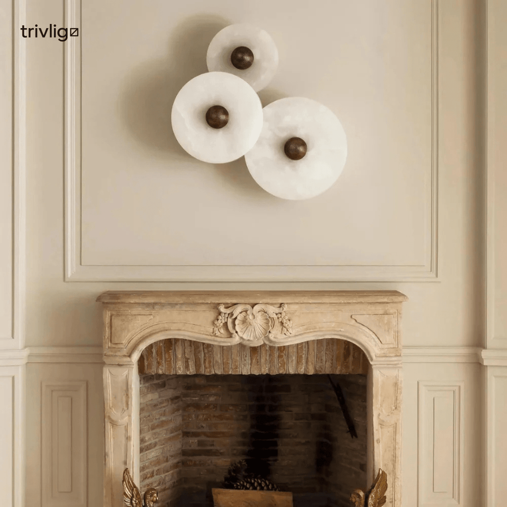 ArctisHalo Északi Kerek Alabástrom LED Fali Lámpa Lágy Fénnyel