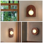 Walnut Glow Arch Wall Light Contemporary Home Fixture | Deretia