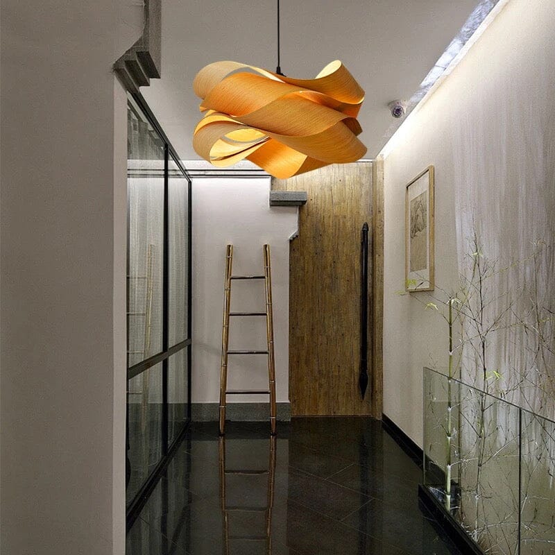 SylvaWood Wood Skin Pendant Lights - Natural Wood Texture | Deretia