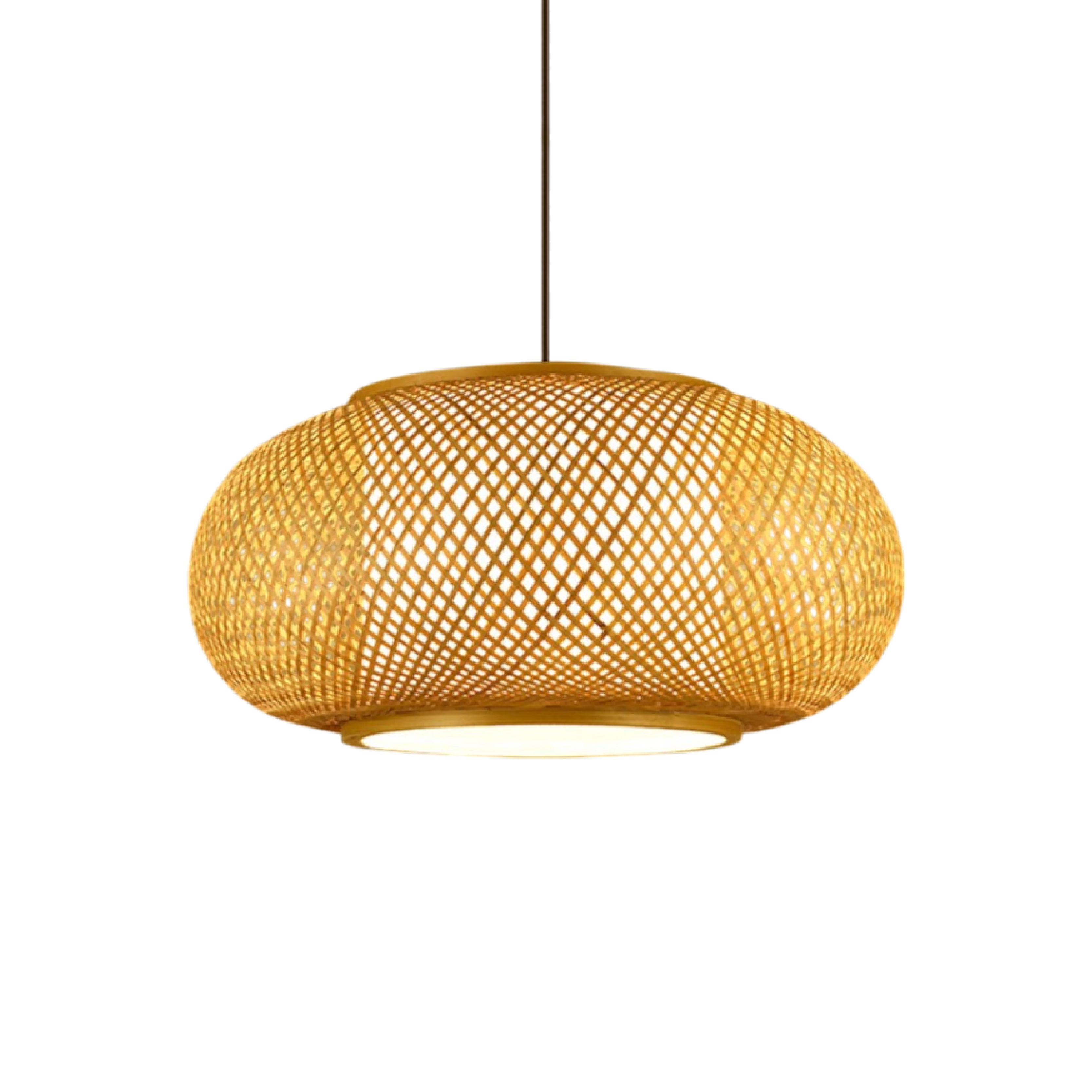 Virell Bamboo Pendant Light With Natural Open Weave Shade