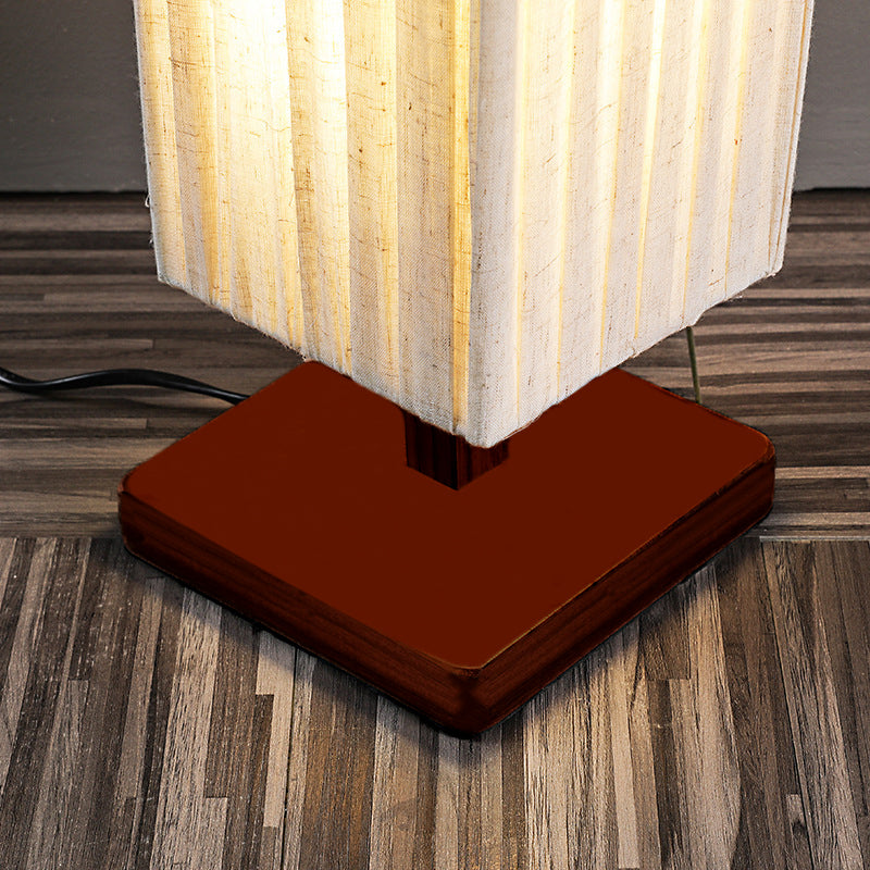 Kijiro Walnut Fabric LED Floor Lamp In Japanese Style | Deretia