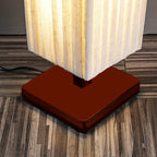 Kijiro Walnut Fabric LED Floor Lamp In Japanese Style | Deretia