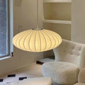 Elegant silk pendant lamp with crystals 0