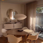 Elegant silk pendant lamp with crystals 2