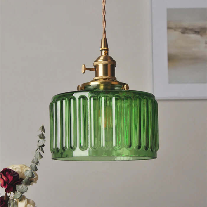 Elegant vintage crystal glass hanging lamp 0