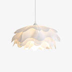 White Flower Pendant Lamp With Delicate Petal Style Diffused Light
