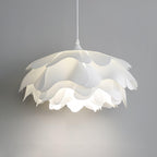 White Flower Pendant Lamp With Delicate Petal Style Diffused Light