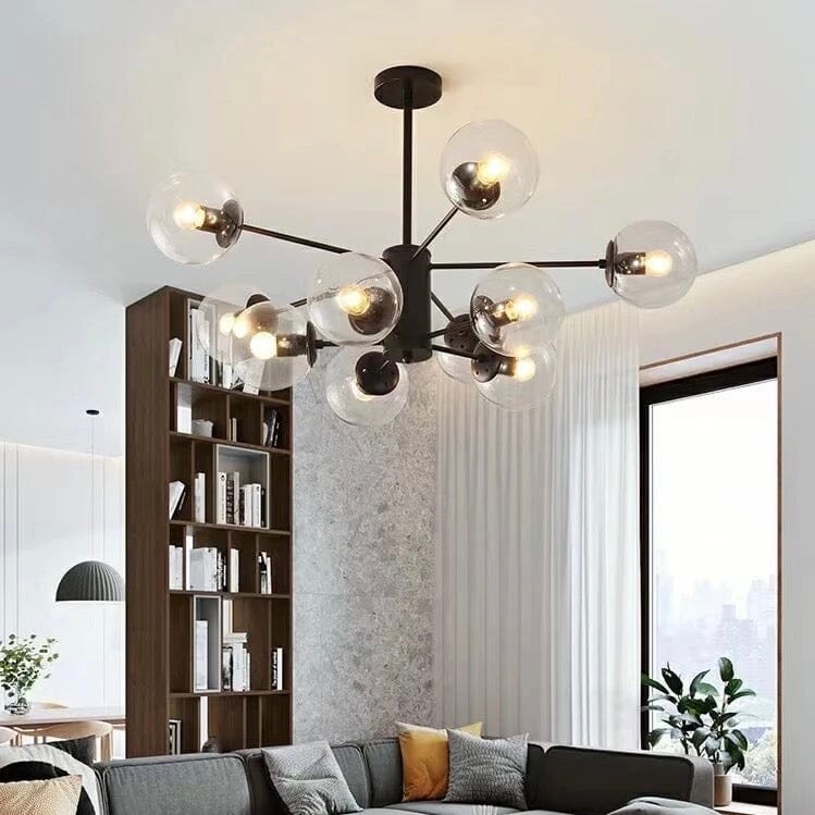 Lyra Bubble Chandelier Iron and Glass 12 Bulbs Included | Deretia