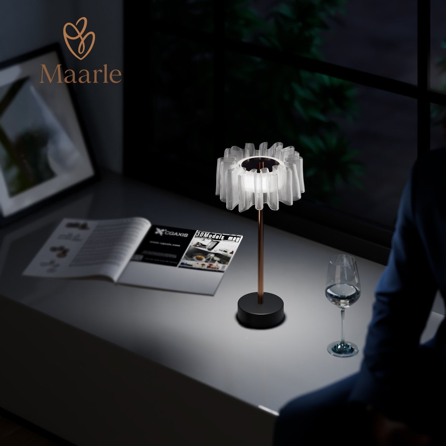 Lyra LED Table Lamp With Elegant Touch Controls | Deretia