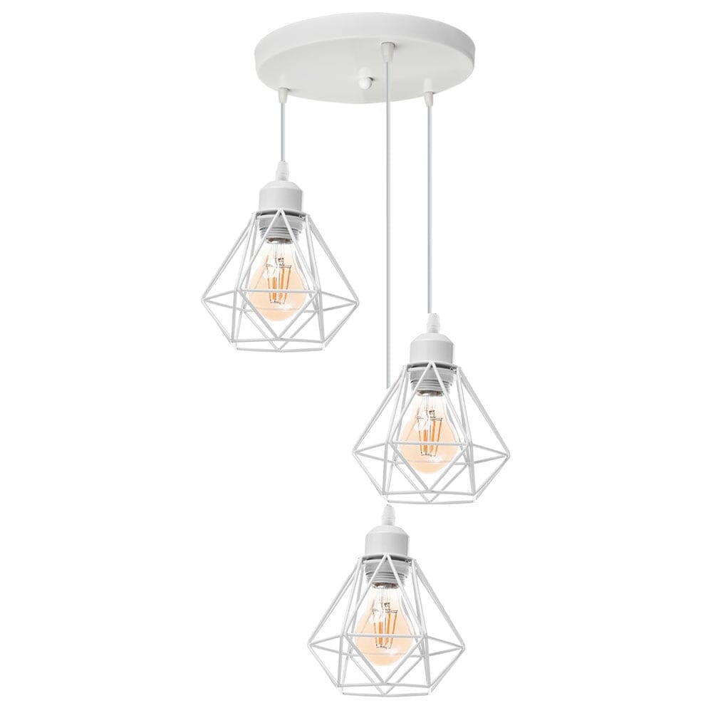 Vintage Iron Frame Pendant Lamp Collection With Diamond Shaped Shade
