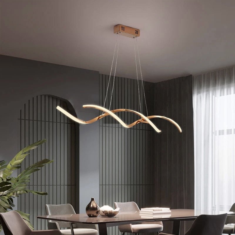 Spiral Modern LED Pendant Light With Double Spiral Design