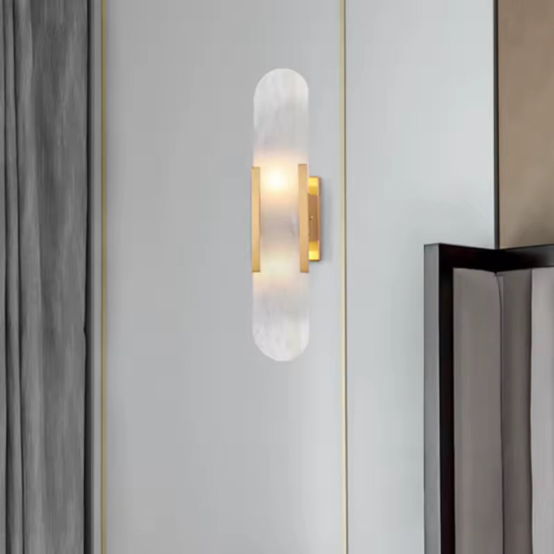 Valente | Natural Marble Wall Sconce With G4 Socket For Bedroom, Hallway & Stair Lighting | Deretia