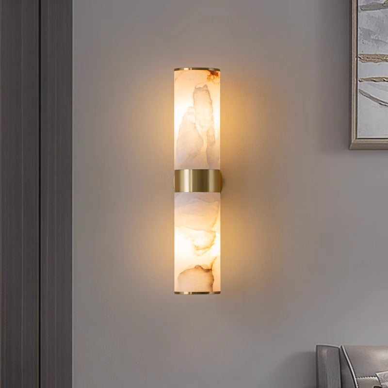 Liora | Moderne Alabaster- und Metall-Wandlampe, Schwarz oder Gold | Deretia