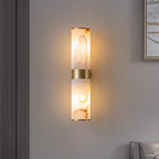 Liora | Moderne Alabaster- und Metall-Wandlampe, Schwarz oder Gold | Deretia