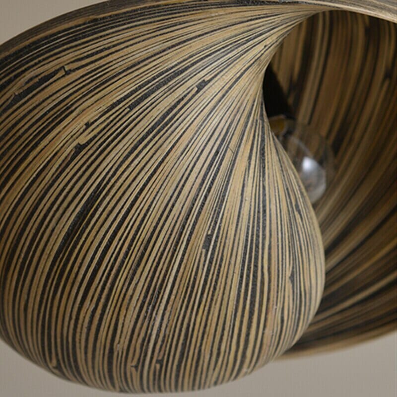Thai Bamboo Shell Pendant Light Crafted With Natural Bamboo And Shells