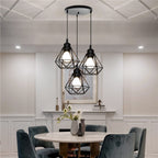 Vintage Iron Frame Pendant Lamp Collection With Diamond Shaped Shade